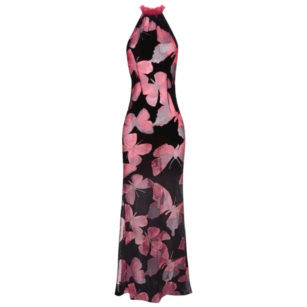 Kim Shui - Butterfly Velvet Gown Multi sz Medium - Picture 5 of 14